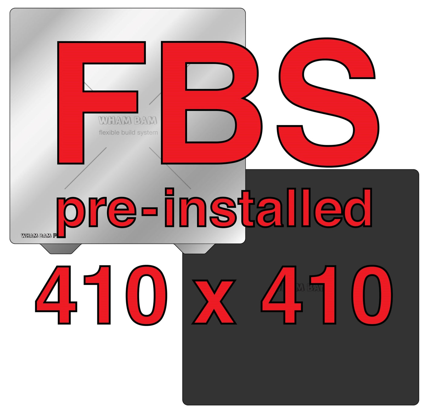 Wham Bam Flexible Build System for FDM 3D Printers (410x410mm) - Pre-Installed PEX Build Surface