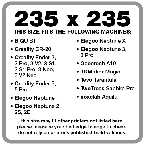 Wham Bam Flexible Build System for FDM 3D Printers (235x235mm) - Pre-Installed PEX Build Surface