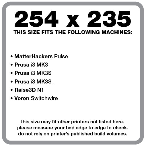 Wham Bam Flexible Build System for FDM 3D Printers (254x235mm)