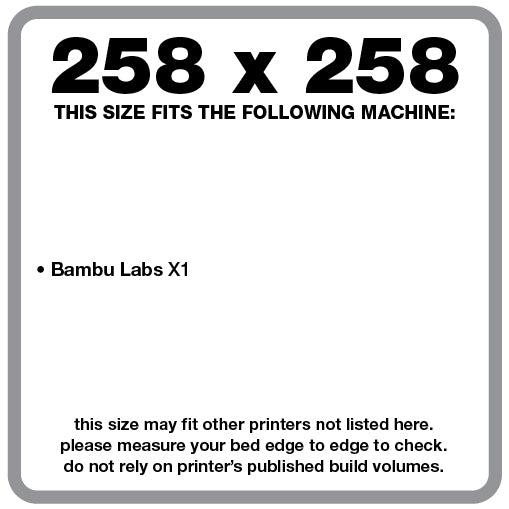 Wham Bam Flexible Build System for FDM 3D Printers (258x258mm) - Pre-Installed PEX Build Surface (Bambu Labs)