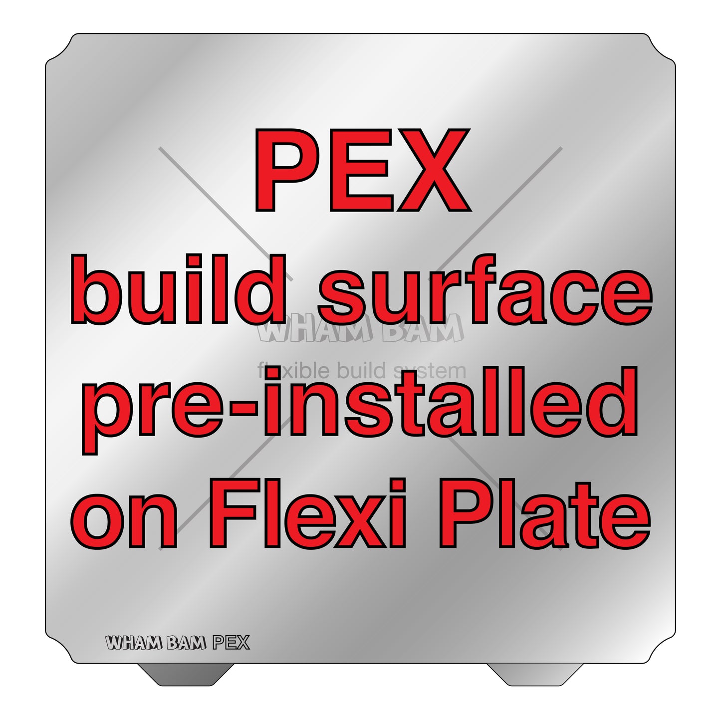 Wham Bam Flexible Build System for FDM 3D Printers (300x300mm) - Pre-Installed PEX Build Surface